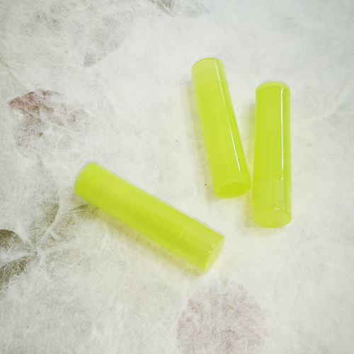 Translucent Lime Lip Balm Tube, Flat Top