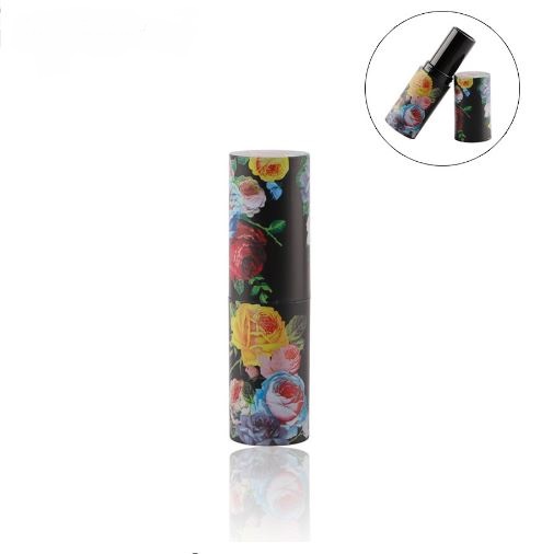 Matt Black with Flowers Lipstick Tube, 12.1mm cup - Click Image to Close