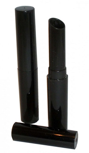 Shiny Black Slimline Lipstick Tube, 7mm - Click Image to Close