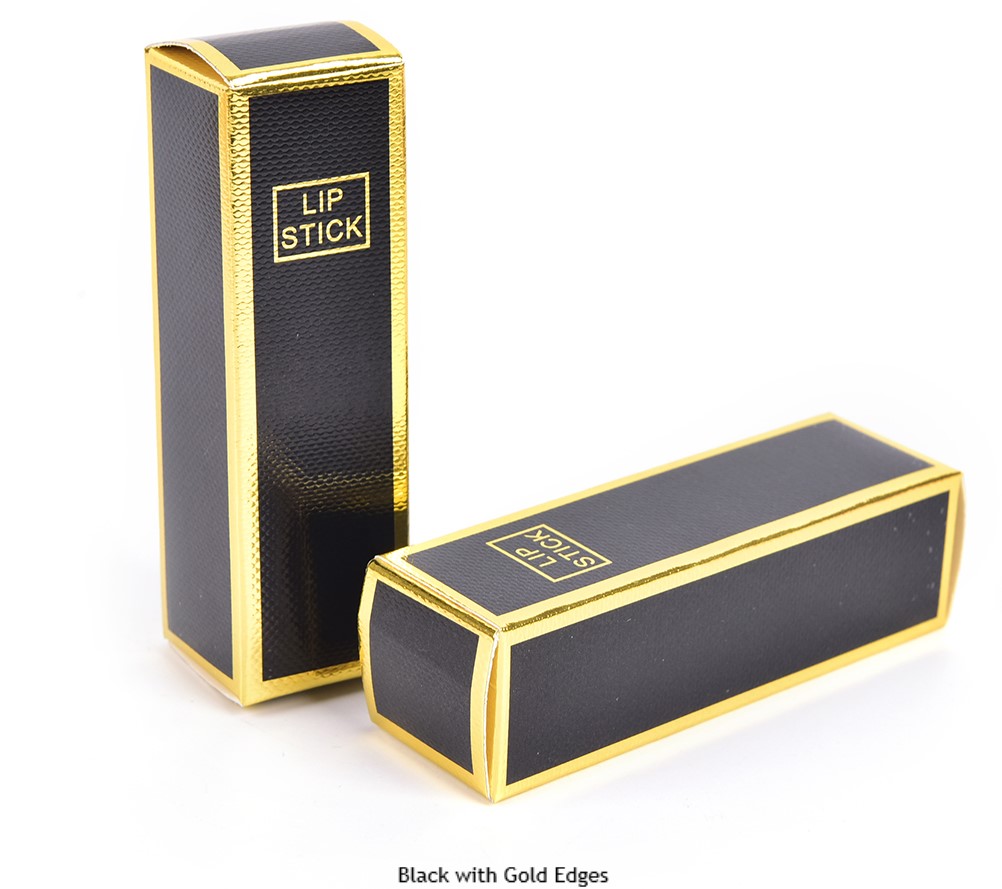 Lipstick Gift Box - Black with Gold Edges - Click Image to Close