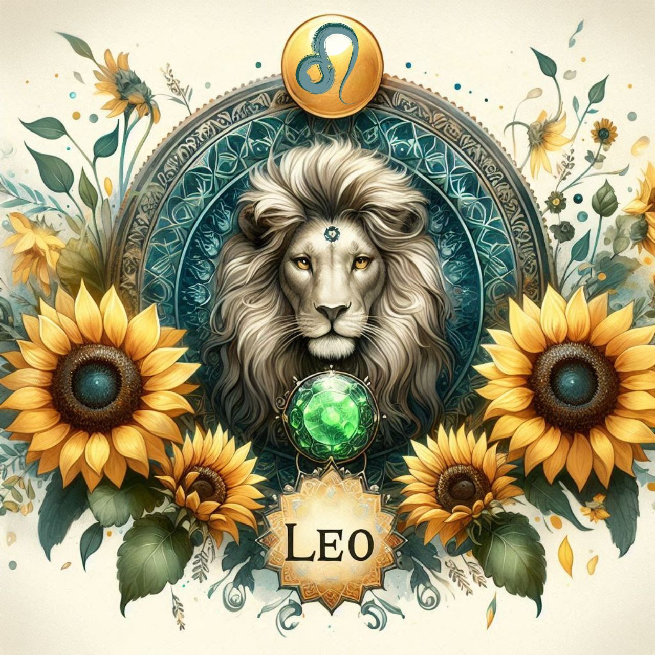 Leo the Lion with Esoterical Elements