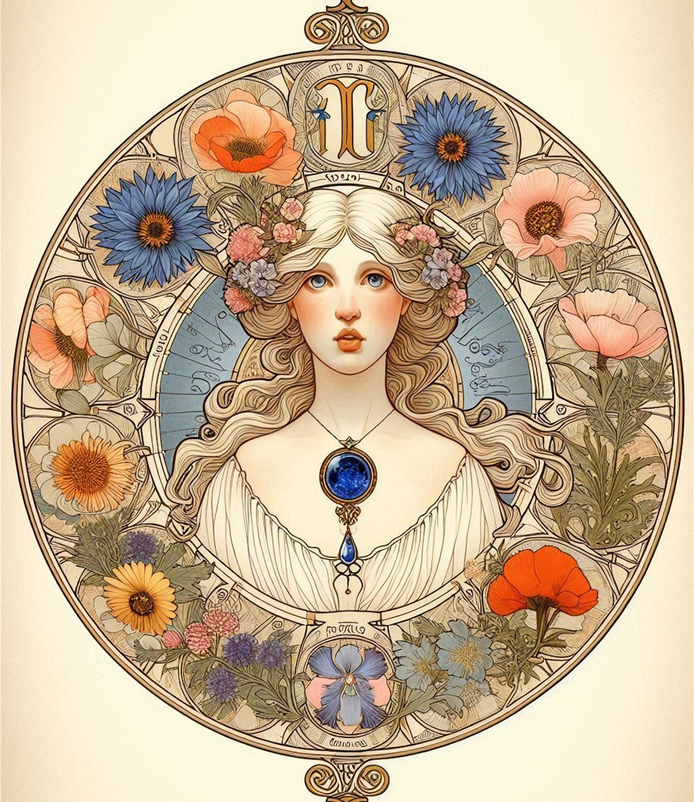 Virgo the Virgin with Esoterical Elements