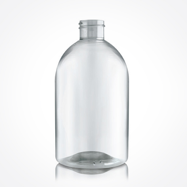 500ml Clear PET Squat Boston Bottle, unfitted