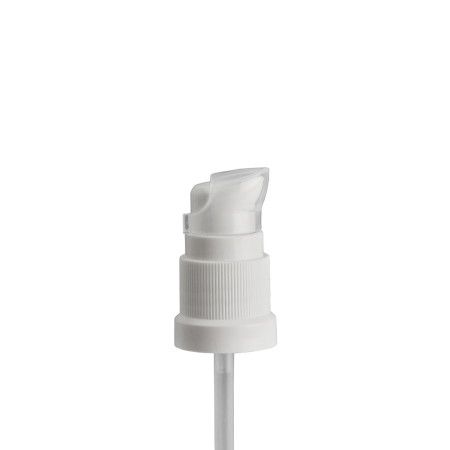 18mm White Treatment Pump with Clear Clip Overcap