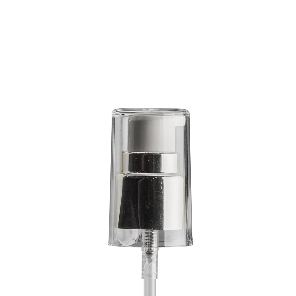 20mm Shiny Silver Cosmetic Lotion Pump - Smooth Walled