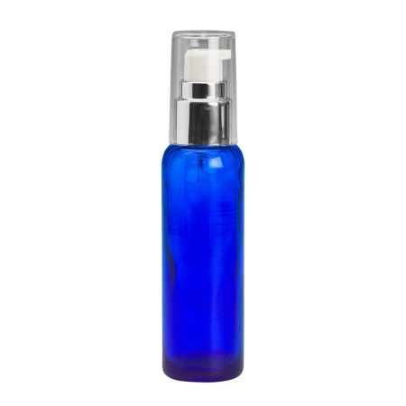 50ml Blue Tall Glass Bottles, unfitted - Click Image to Close