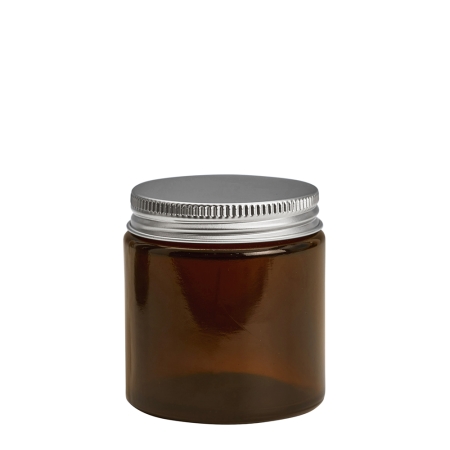Amber Glass Cosmetic Pot 120ml with Aluminium Wadded Cap - Click Image to Close