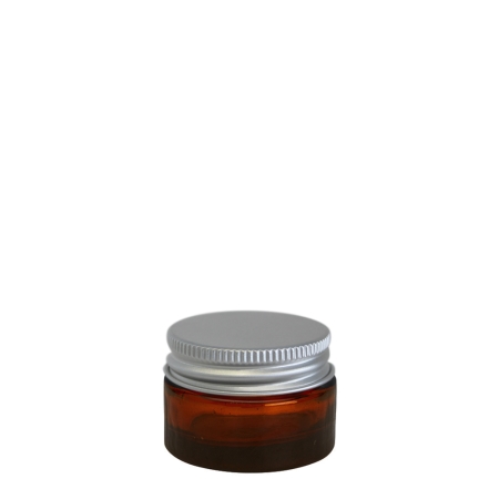 Amber Glass Cosmetic Pot 15ml with Aluminium Wadded Cap