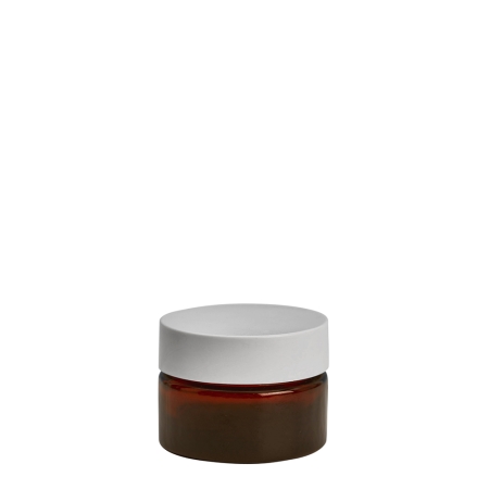 Amber Glass Cosmetic Pot 15ml with White Wadded Cap - Click Image to Close