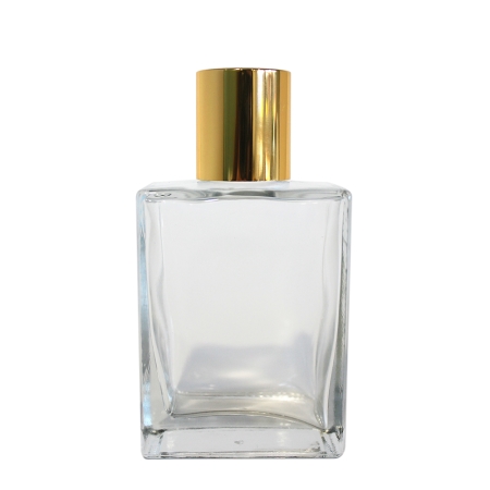100ml Clear Refillable Cologne Bottle with Gold Cap
