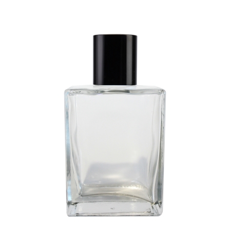 100ml Clear Refillable Cologne Bottle with Black Cap