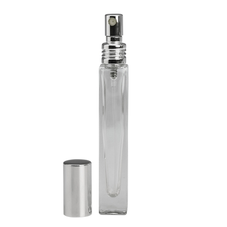 10ml Clear Refillable Perfume Bottle with Silver Spray